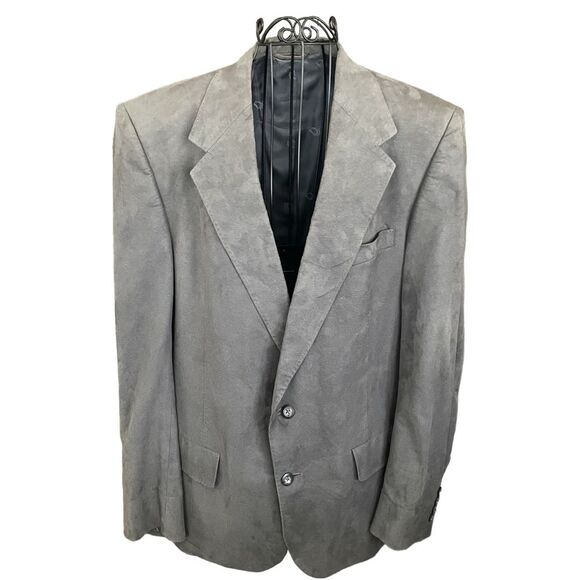 Vintage Christian Dior Gray Suede Jacket Lined Blazer Sports Coat Men's 44S - Picture 2 of 16
